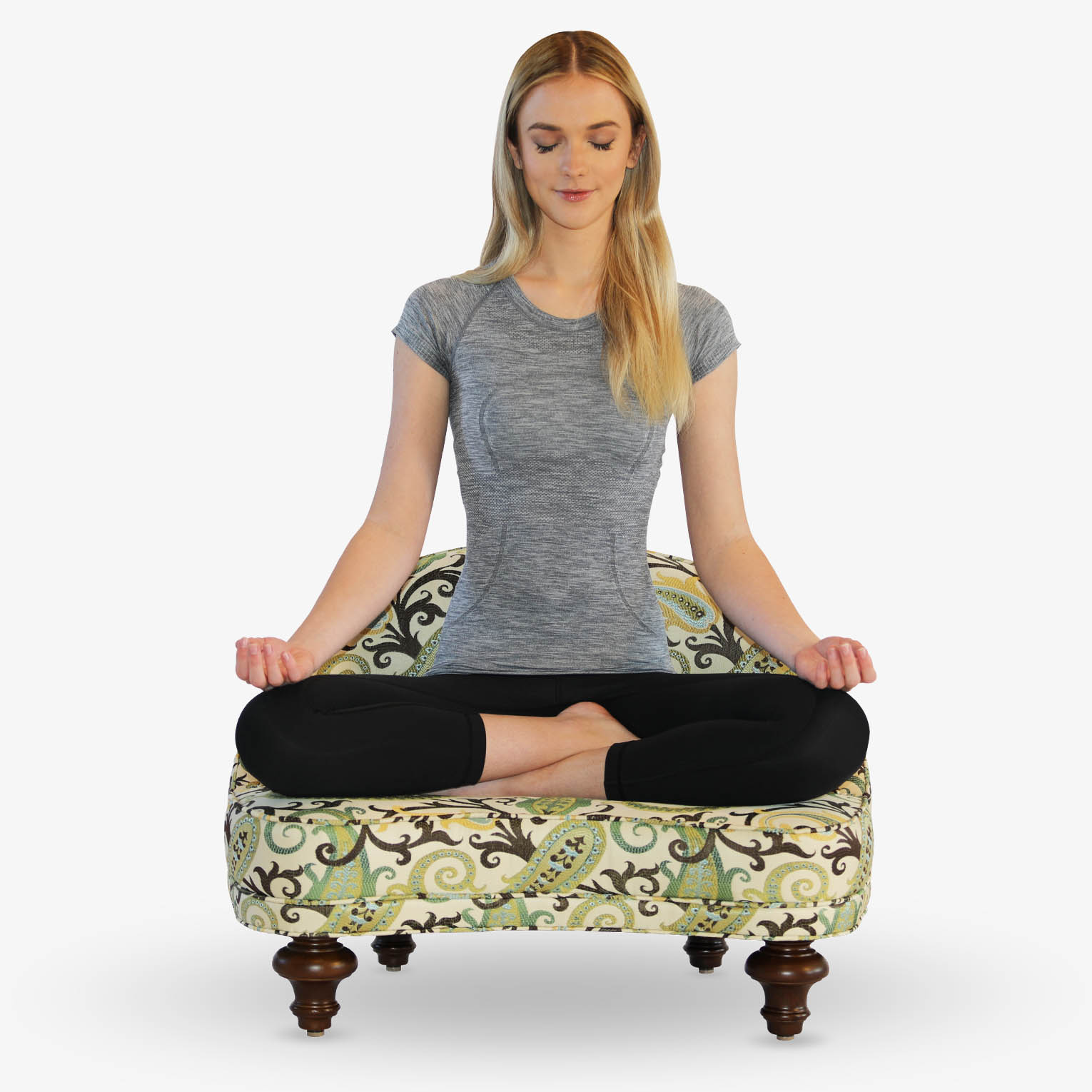 Woman Meditating on Anahata Meditation Chair